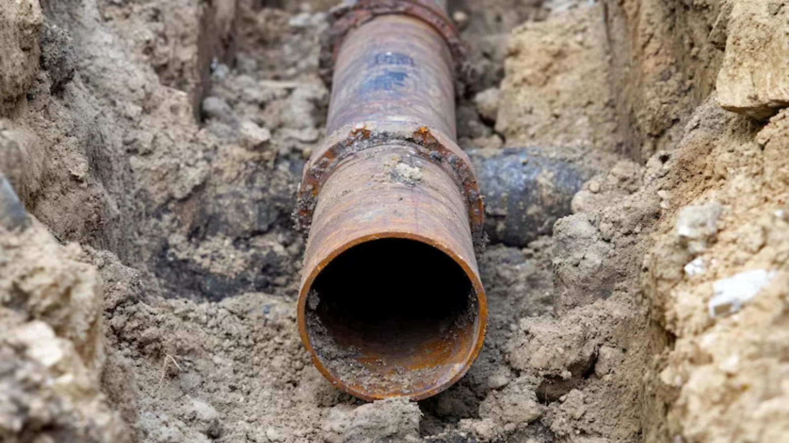 Aging pipe exposed ahead of a whole-home repipe